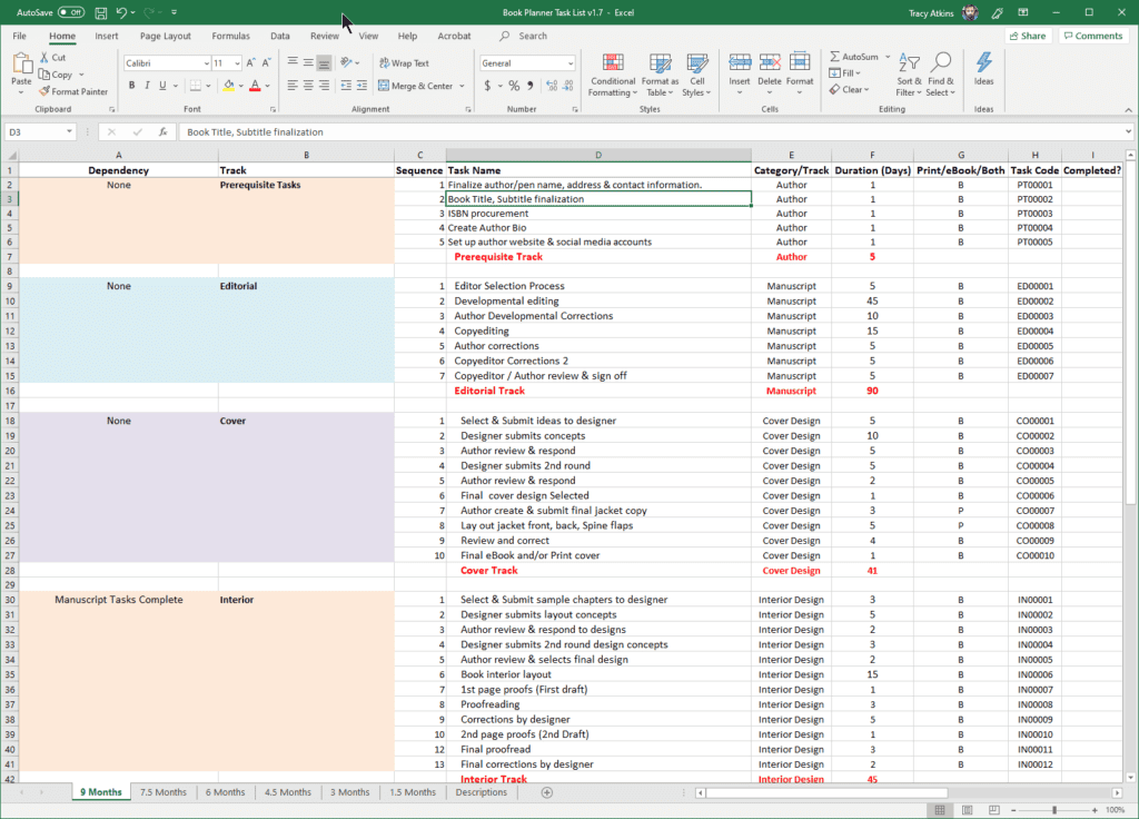 Book Planner Toolkit